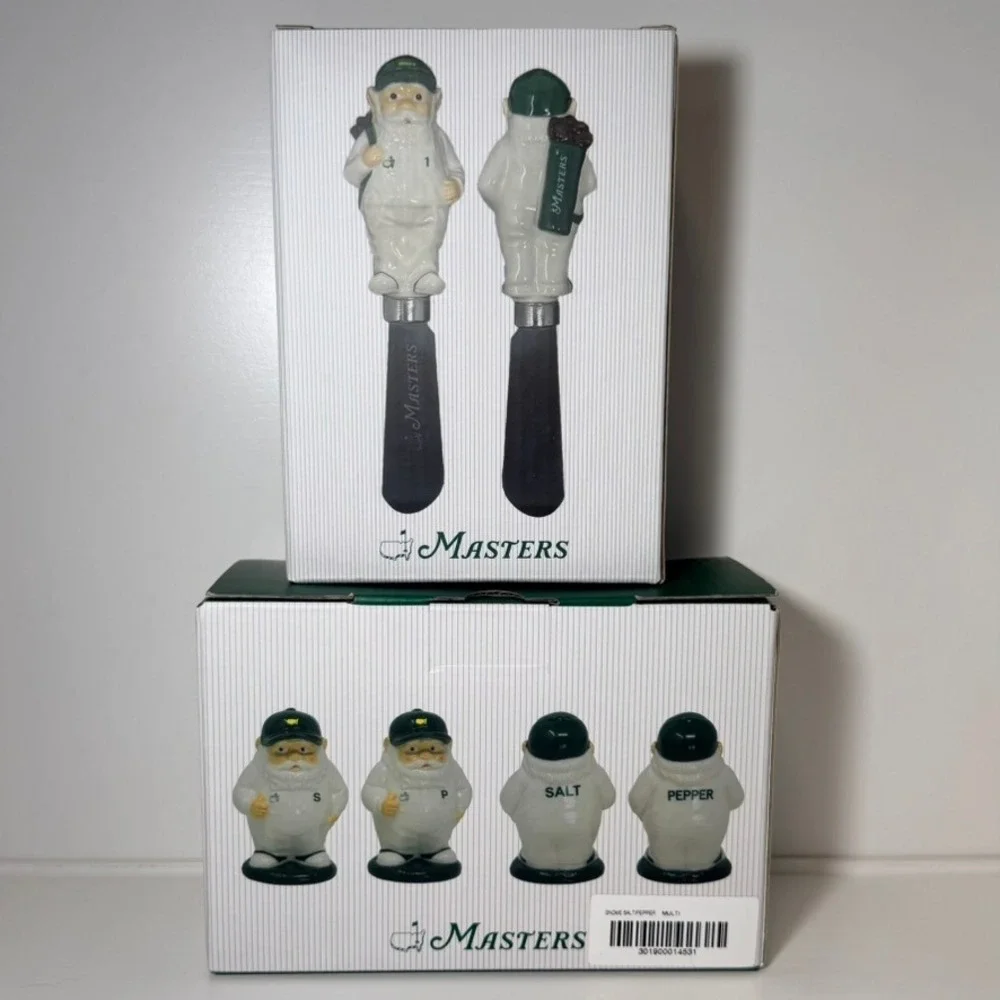 Masters Tournament 2026 Gnome Salt Pepper Shakers & Cheese Spreaders Set NEW - Picture 3 of 6
